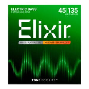 ELIXIR 14207-  Cuerdas para Bajo de 5 Cuerdas NANOWEB (.045 - .135)