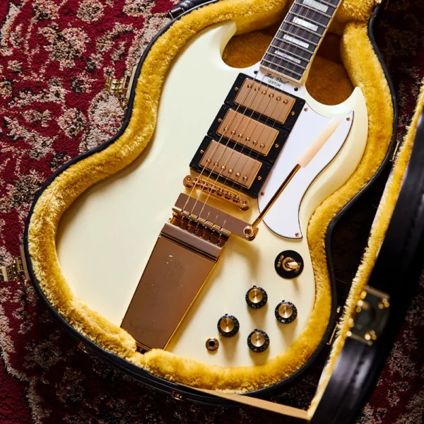 ECSGC63CWVGM1 Guitarra eléctrica – Epiphone IGC 1963 Les Paul SG Custom With Maestro Vibrola Classic White-9