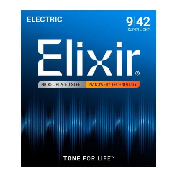 12002 Cuerdas Elixir para Guitarra Eléctrica_ Calibre Super Light .009 - .042 NANOWEB-1