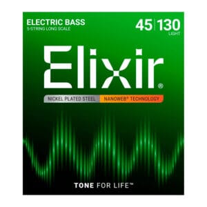 ELIXIR 14202 - Cuerdas para Bajo Eléctrico 5 Cuerdas NANOWEB (.045 - .130)