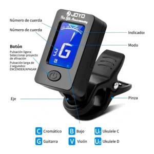 JOYO - JT-01 clip-on tuner - Afinador Digital de Clip - Imagen 8