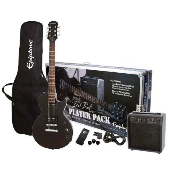PPEG-EGL1EBCH1 Epiphone Les Paul Player Pack Ebony_1